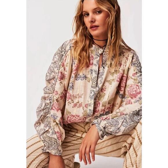 Free People Maraya printed top size medium - Picture 1 of 9